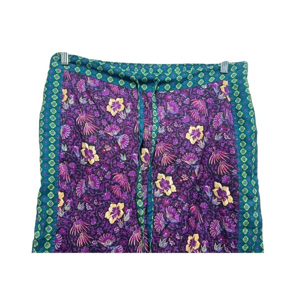 Sundance Lola Floral Pants Womens Small Purple Pull On Drawstring Waist Hippie - Picture 14 of 15